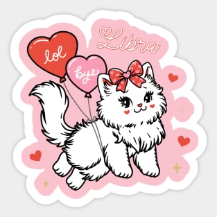 Libra Sassy Valentines Kitty Sticker